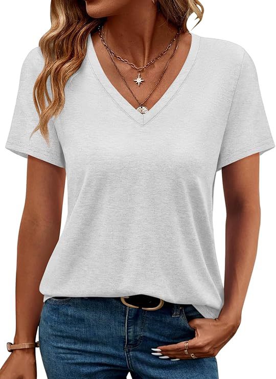 Damen V-Ausschnitt T-Shirt Aus Weichem Single Jersey Heidi-Mode - Image 13