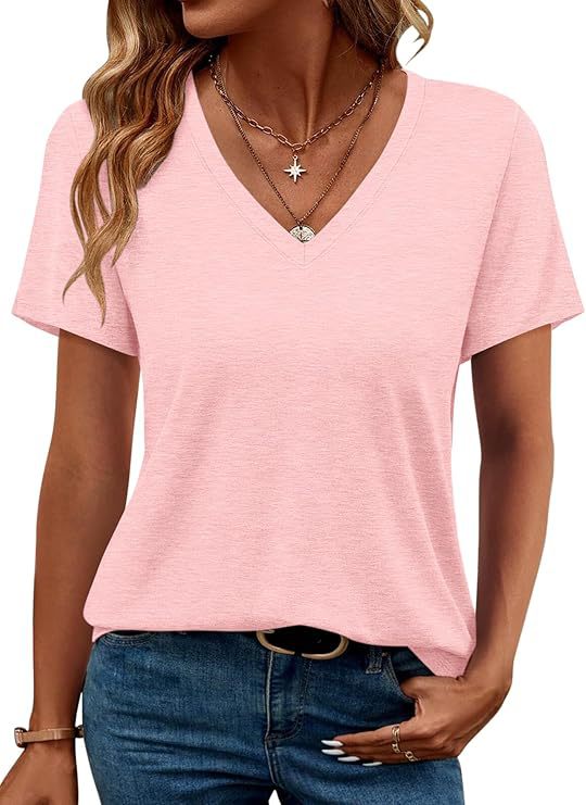 Damen V-Ausschnitt T-Shirt Aus Weichem Single Jersey Heidi-Mode - Image 16