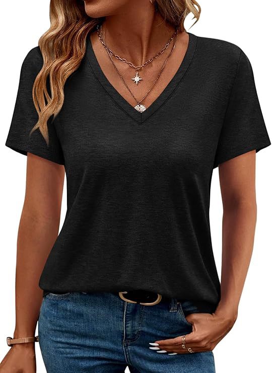 Damen V-Ausschnitt T-Shirt Aus Weichem Single Jersey Heidi-Mode - Image 17