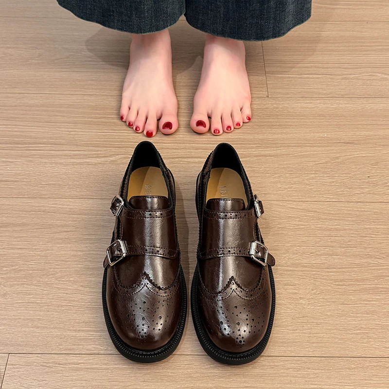 Damen verspielte Schnürschuhe mit doppeltem Riemen und ausgefallenem Design Heidi Mode - Image 7