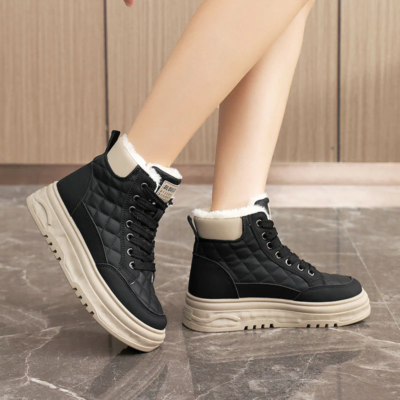 Damen warme gefütterte High-Top Sneakers Heidi Mode - Image 3