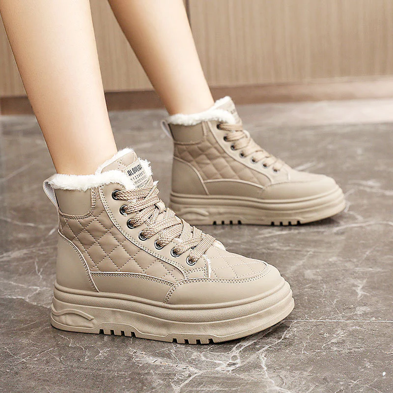 Damen warme gefütterte High-Top Sneakers Heidi Mode - Image 4