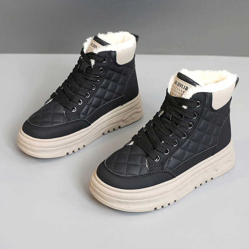 Damen warme gefütterte High-Top Sneakers Heidi Mode - Image 6