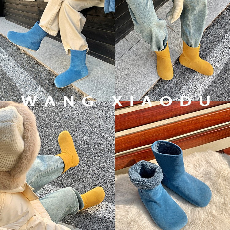 Damen warme Hausschuhstiefel mit flauschigem Innenfutter und hochwertiger Wildlederoberfläche Heidi Mode - Image 4