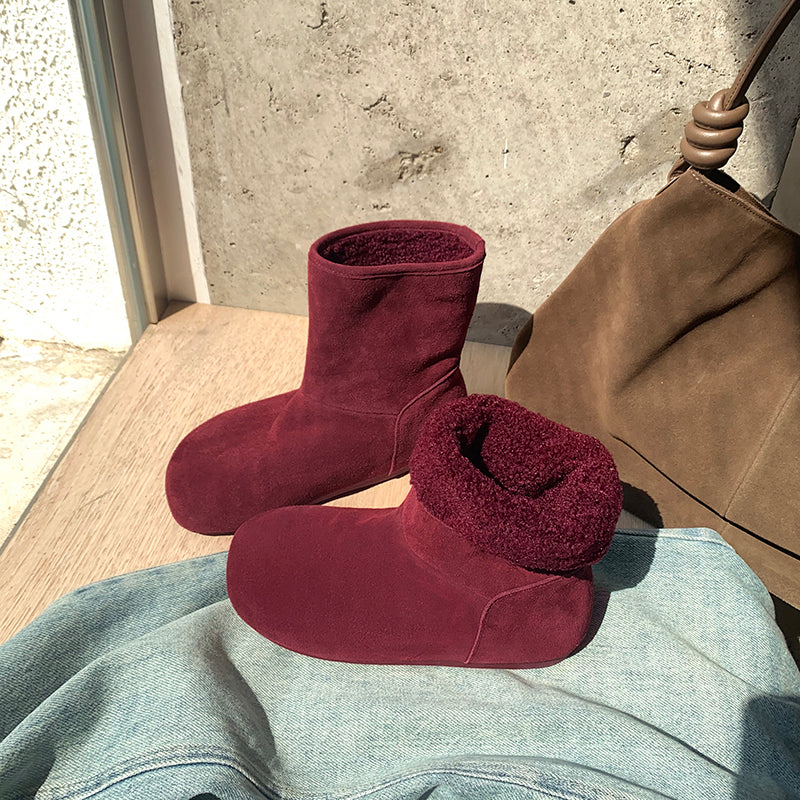 Damen warme Hausschuhstiefel mit flauschigem Innenfutter und hochwertiger Wildlederoberfläche Heidi Mode - Image 7