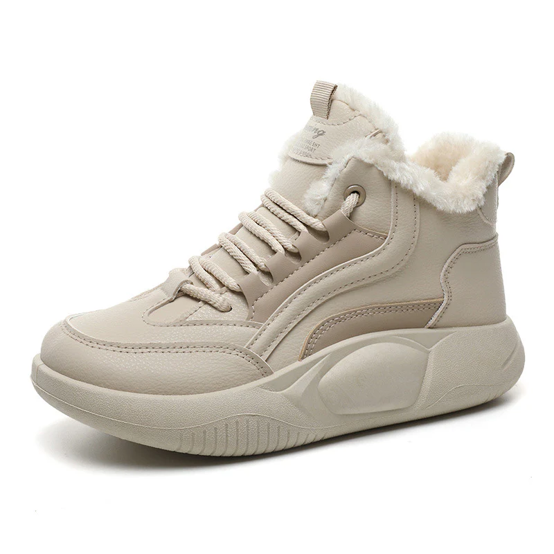 Damen warme High-Top Sneaker mit flauschigem Innenfutter und rutschfester Sohle Heidi Mode - Image 5