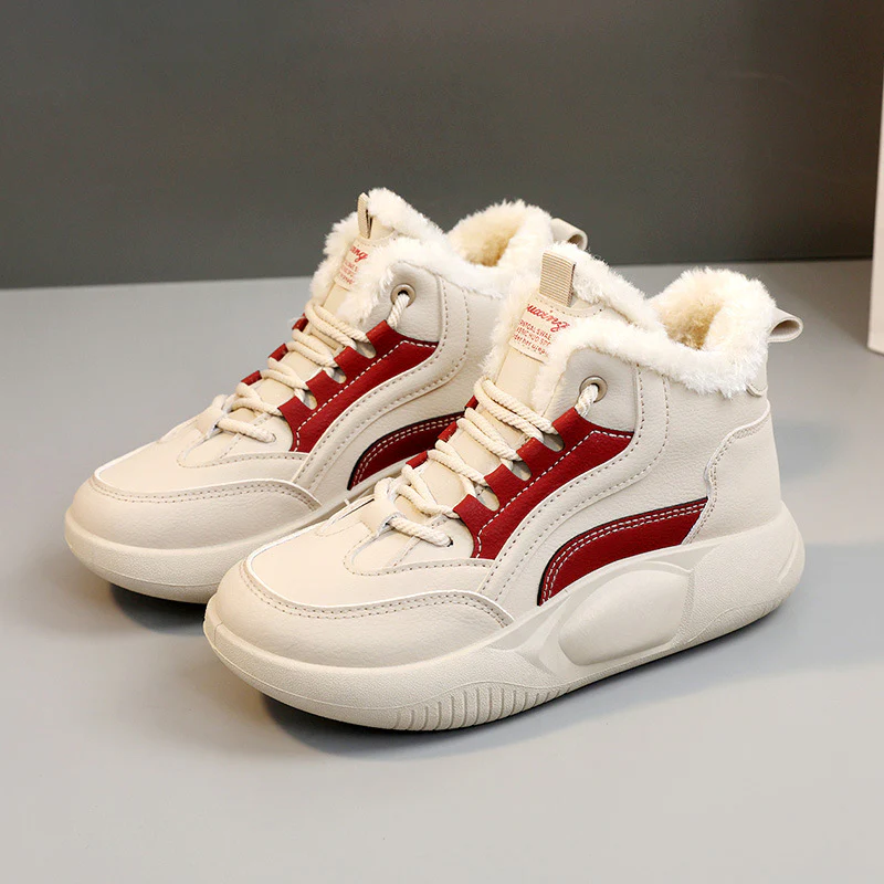 Damen warme High-Top Sneaker mit flauschigem Innenfutter und rutschfester Sohle Heidi Mode - Image 7