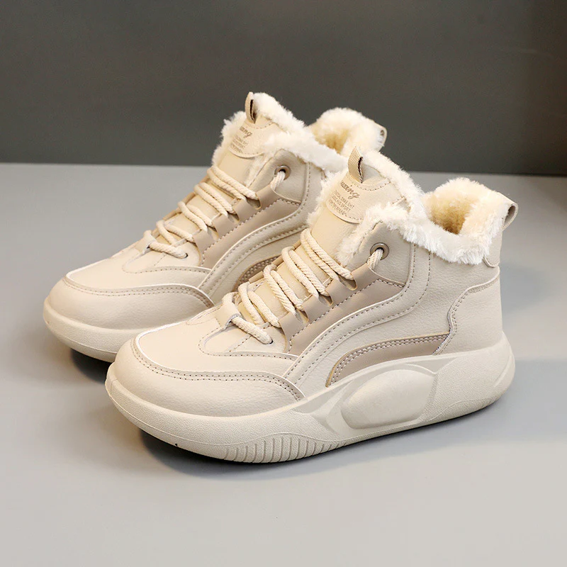 Damen warme High-Top Sneaker mit flauschigem Innenfutter und rutschfester Sohle Heidi Mode - Image 8