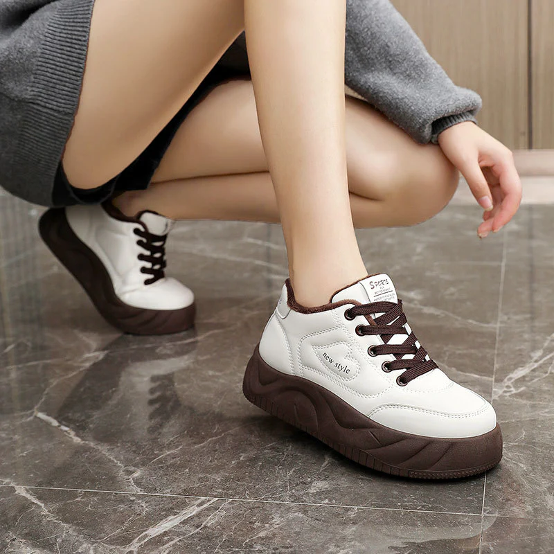 Damen warme High-Top Sneakers mit dämpfendem Innenfutter und rutschfester Laufsohle Heidi Mode - Image 3