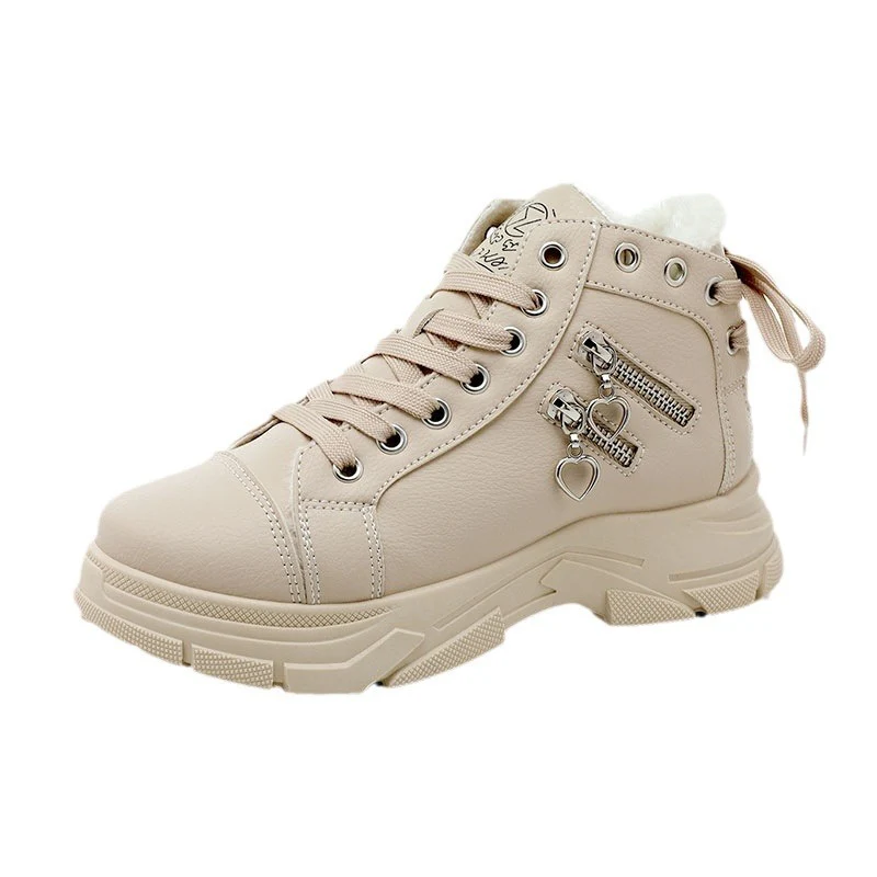 Damen warme High-Top Sneakers mit flauschigem Innenfutter und modischem Design Heidi Mode - Image 5