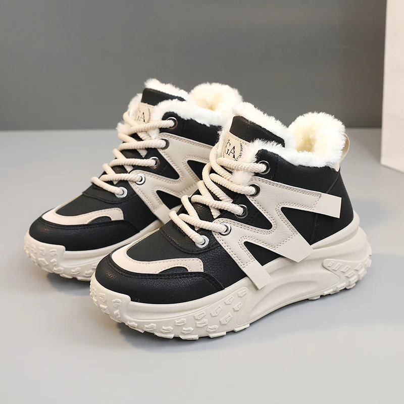 Damen warme High-Top Sneakers mit flauschigem Innenfutter und robuster Profilsohle Heidi Mode - Image 7