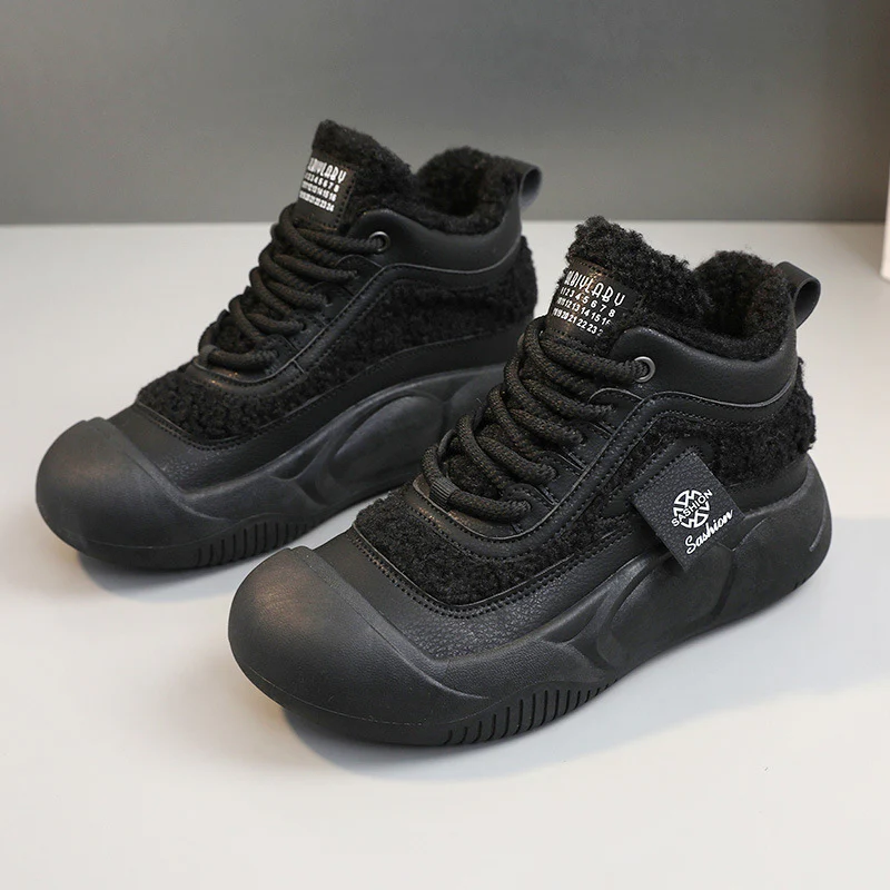 Damen Warme High-Top Sneakers mit flauschigem Innenfutter und rutschfester Sohle Heidi Mode - Image 8