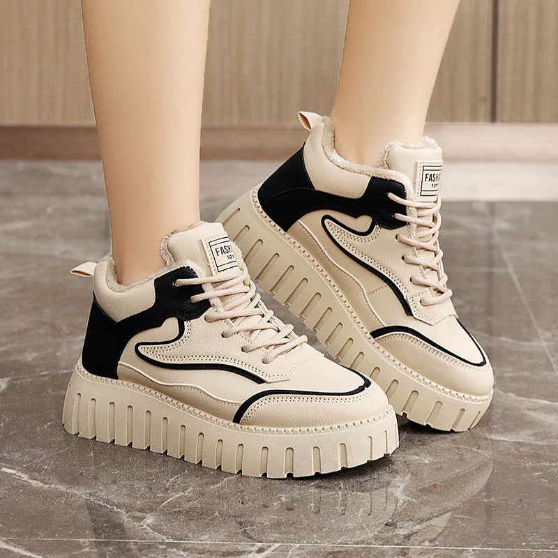 Damen warme High-Top Sneakers mit kuscheligem Innenfutter und innovativem Sohlenprofil Heidi Mode - Image 4