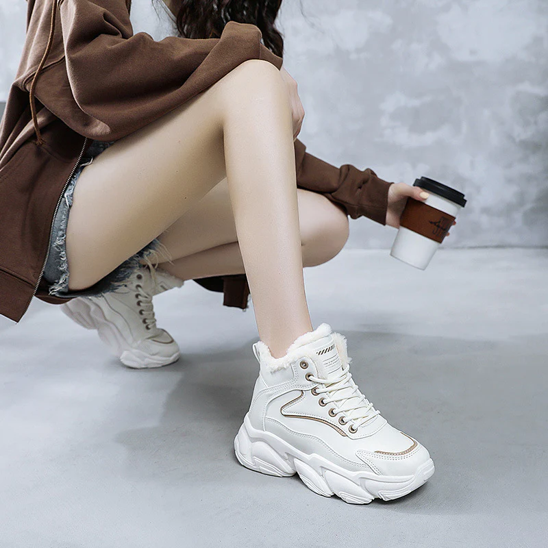 Damen warme High-Top Sneakers mit kuscheligem Innenfutter und robustem Sohlenprofil Heidi Mode - Image 4