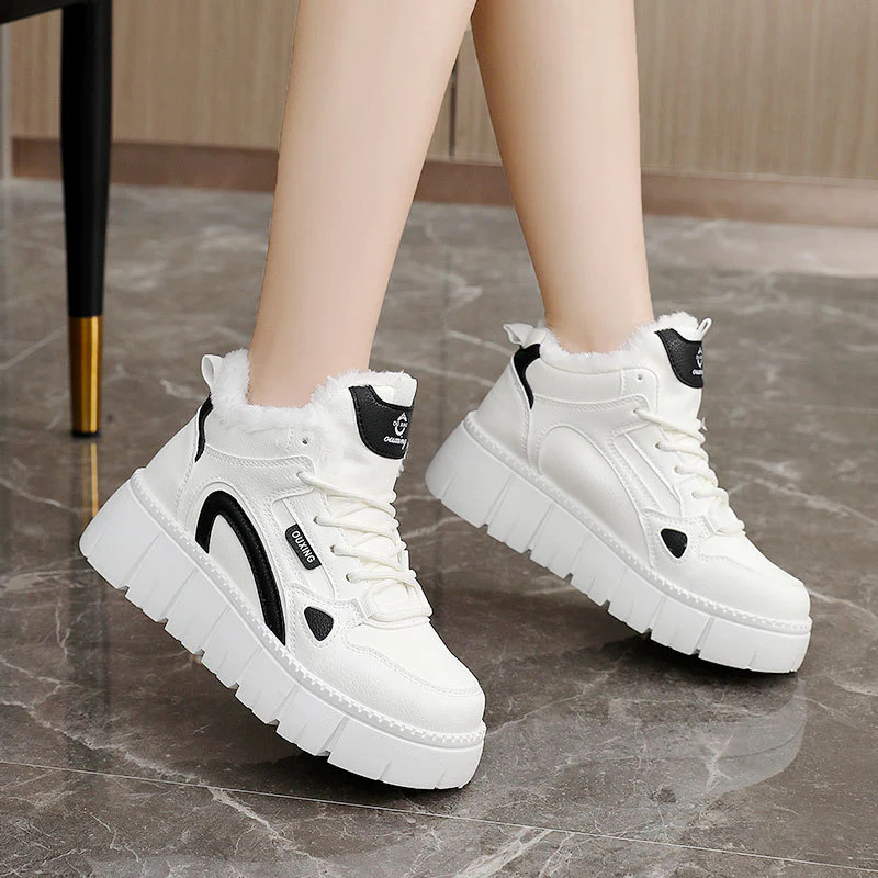 Damen warme High-Top Sneakers mit kuscheligem Innenfutter und rutschfester Sohle Heidi Mode - Image 4
