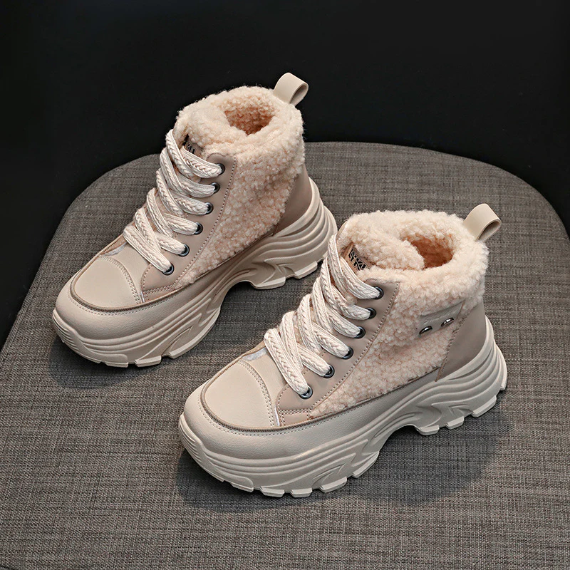 Damen warme High-Top Sneakers mit Teddyfutter Heidi Mode - Image 2