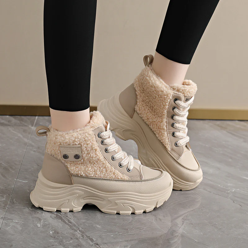 Damen warme High-Top Sneakers mit Teddyfutter Heidi Mode - Image 4