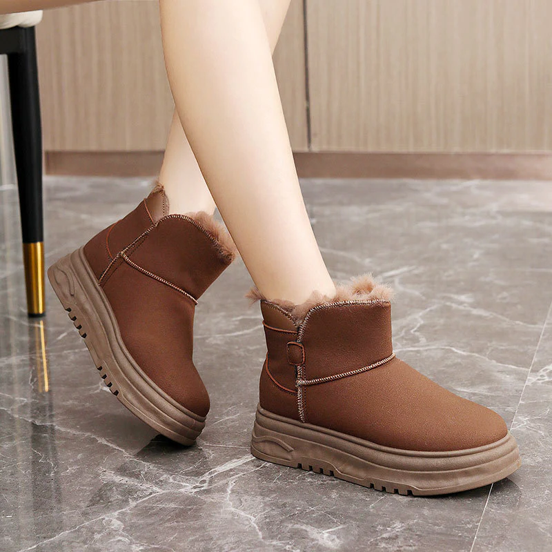 Damen warme Winterstiefel mit flauschigem Kunstfellrand und rutschfester Sohle Heidi Mode - Image 4