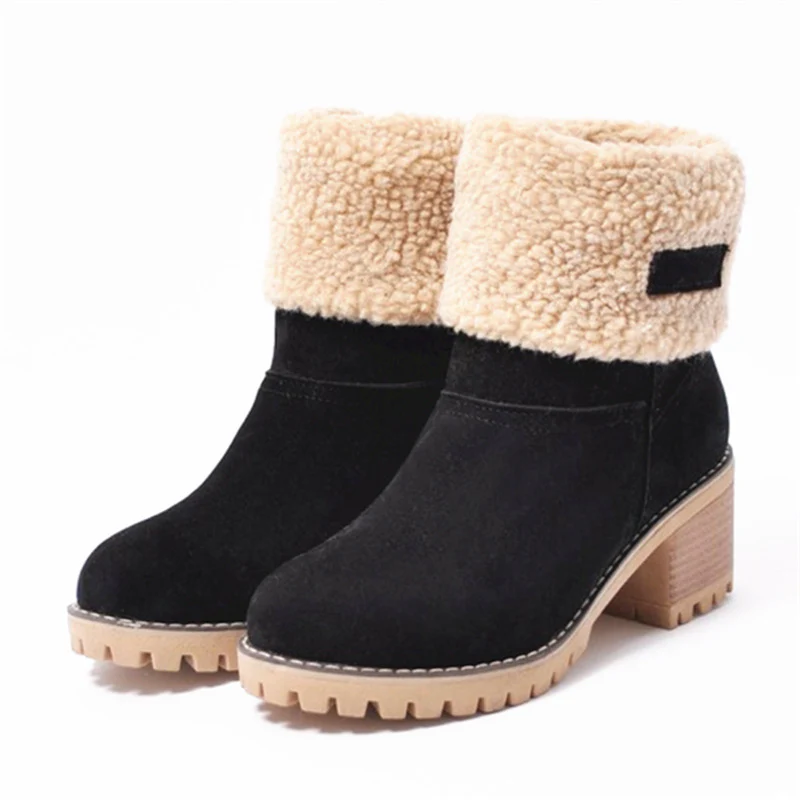 Damen warme Winterstiefel mit kuscheligem Kunstfellrand und robuster Profilsohle Heidi Mode - Image 11
