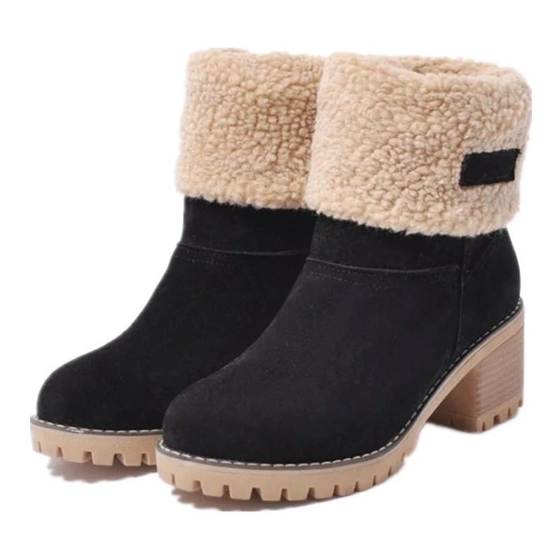 Damen warme Winterstiefel mit kuscheligem Kunstfellrand und robuster Profilsohle Heidi Mode - Image 5