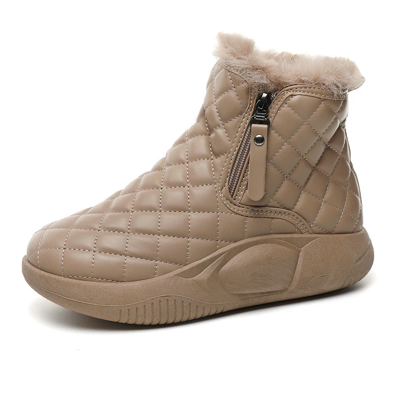 Damen warme Winterstiefel mit modischer Steppung und praktischem Reißverschluss Heidi Mode - Image 5