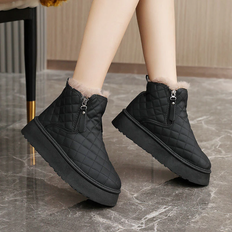 Damen Warmgefütterte Ankle Boots mit innovativem Reißverschluss Heidi Mode - Image 3