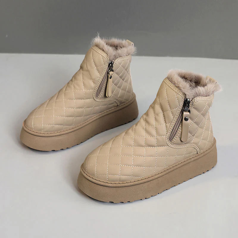 Damen Warmgefütterte Ankle Boots mit innovativem Reißverschluss Heidi Mode - Image 8