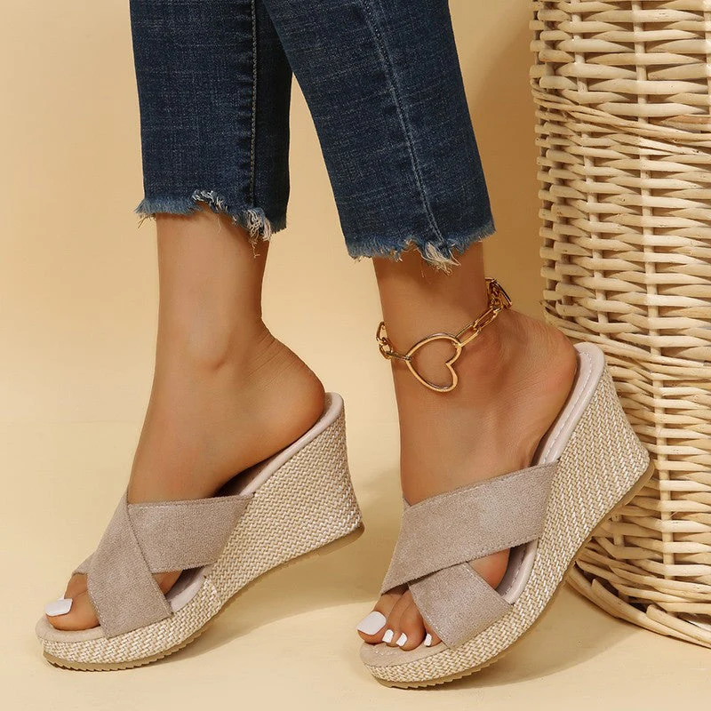 Damen Wedge-Pantoletten mit Elegantem Querriemen und Rutschfester Sohle Heidi-Mode - Image 7