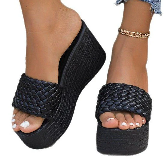 Damen Wedge-Pantoletten mit Geflochtenem Obermaterial und Komfortabler Sohle Heidi-Mode - Image 5