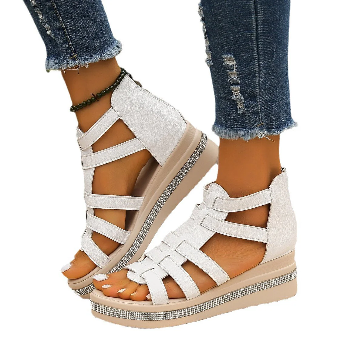 Damen Wedge-Sandalen mit Elegantem Riemendesign und Komfortabler Dämpfung Heidi-Mode - Image 5