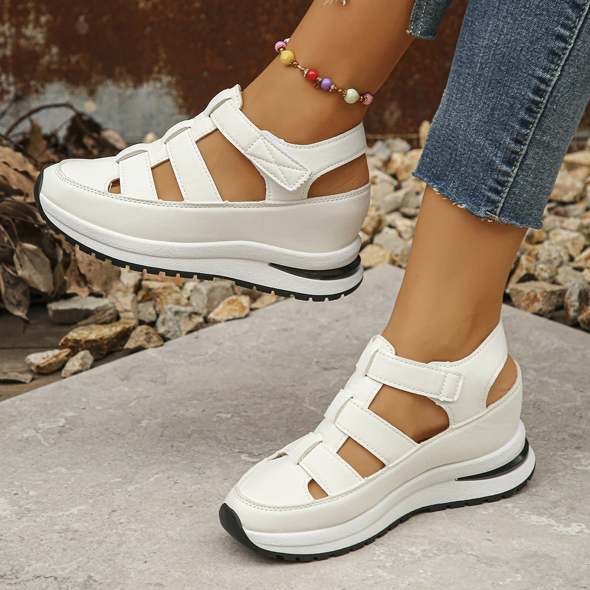 Damen Wedge-Sneaker mit verstellbaren Riemen Heidi Mode - Image 3