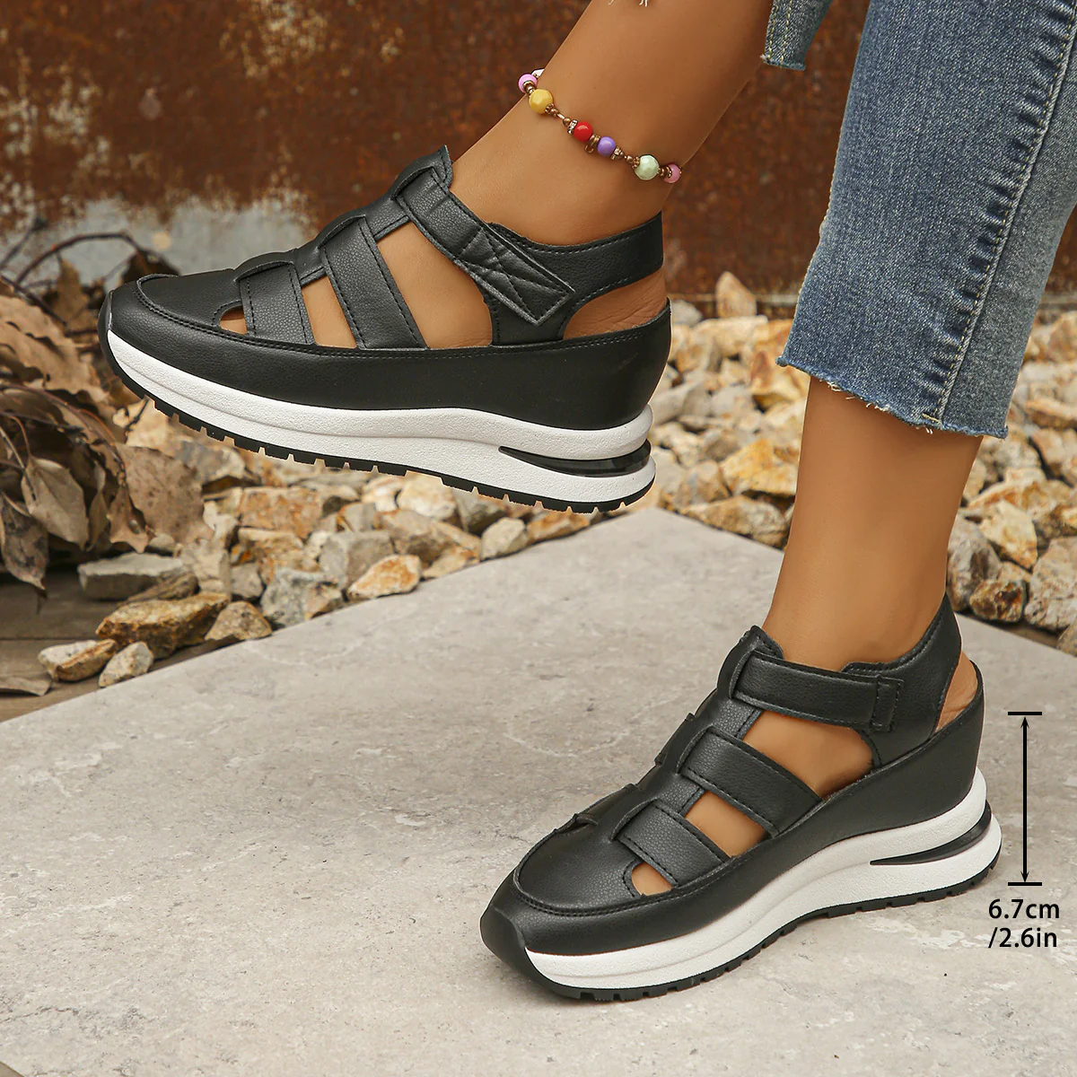 Damen Wedge-Sneaker mit verstellbaren Riemen Heidi Mode - Image 7