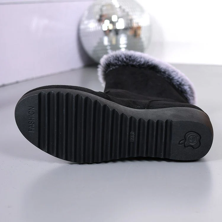 Damen Wedge-Stiefel mit gefüttertem Kunstfellkragen und verstellbaren Schnallen Heidi Mode - Image 2