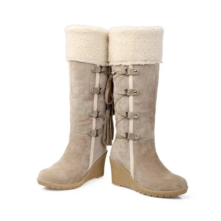 Damen Wedge-Stiefel mit gefüttertem Schaft und modischer Schnürung Heidi Mode - Image 3