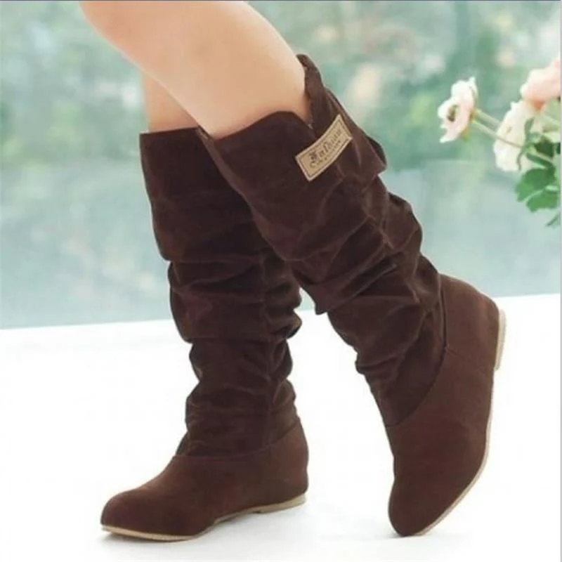 Damen Wedge-Stiefel mit modischer Rüschenstruktur und bequemem Innenfutter Heidi Mode - Image 3