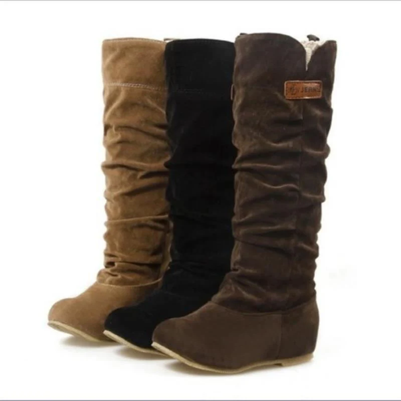 Damen Wedge-Stiefel mit modischer Rüschenstruktur und bequemem Innenfutter Heidi Mode - Image 5