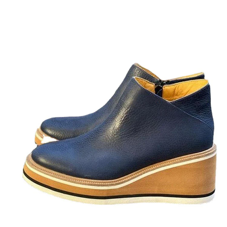Damen Wedge-Stiefeletten mit hochwertiger Lederspitze und rutschfester Sohle Heidi Mode - Image 5