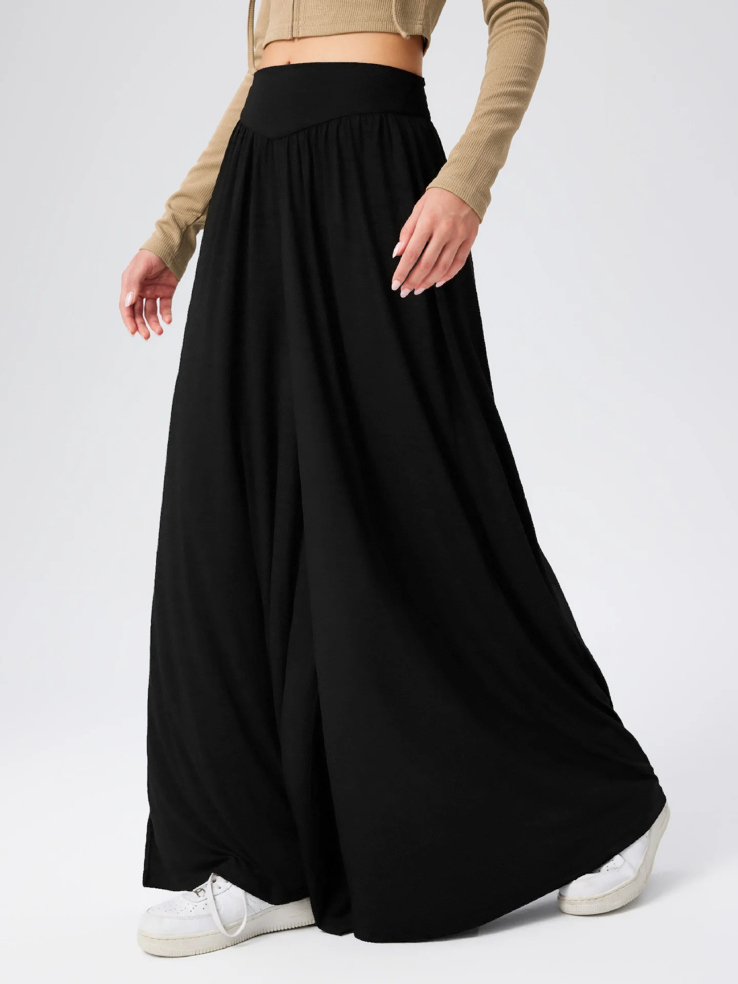 Damen Weit geschnittene Jersey-Hose mit elastischer Taille und elegantem Fall Heidi-Mode - Image 11