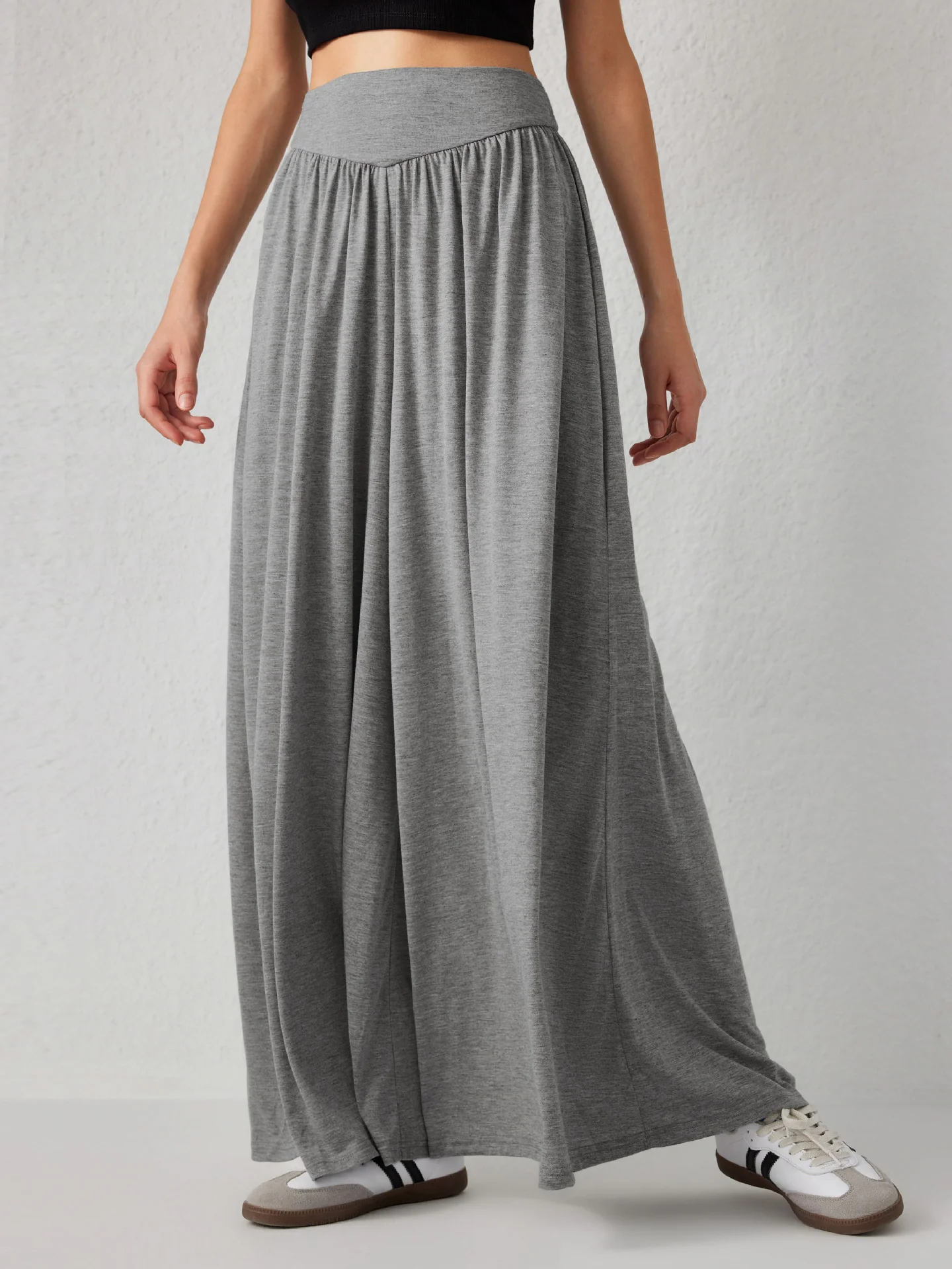 Damen Weit geschnittene Jersey-Hose mit elastischer Taille und elegantem Fall Heidi-Mode - Image 2