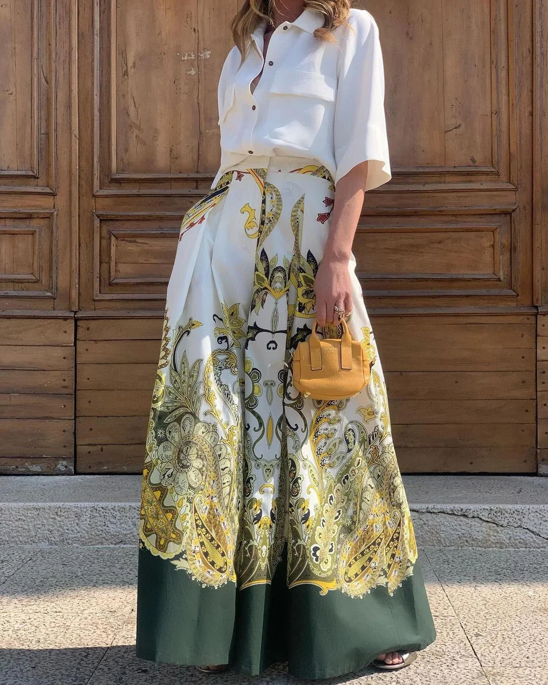 Damen Weit geschnittene Palazzo-Hose mit opulentem Muster Heidi-Mode - Image 6
