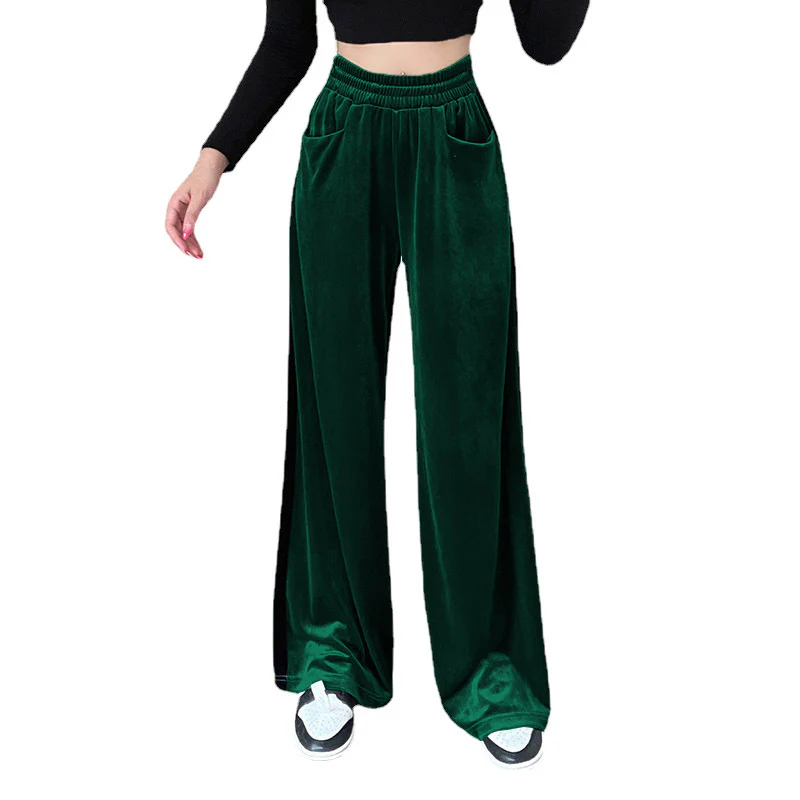 Damen Weit geschnittene Samthose mit Elastikbund und praktischen Taschen Heidi-Mode - Image 10