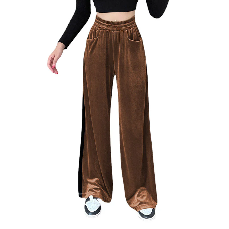 Damen Weit geschnittene Samthose mit Elastikbund und praktischen Taschen Heidi-Mode - Image 9