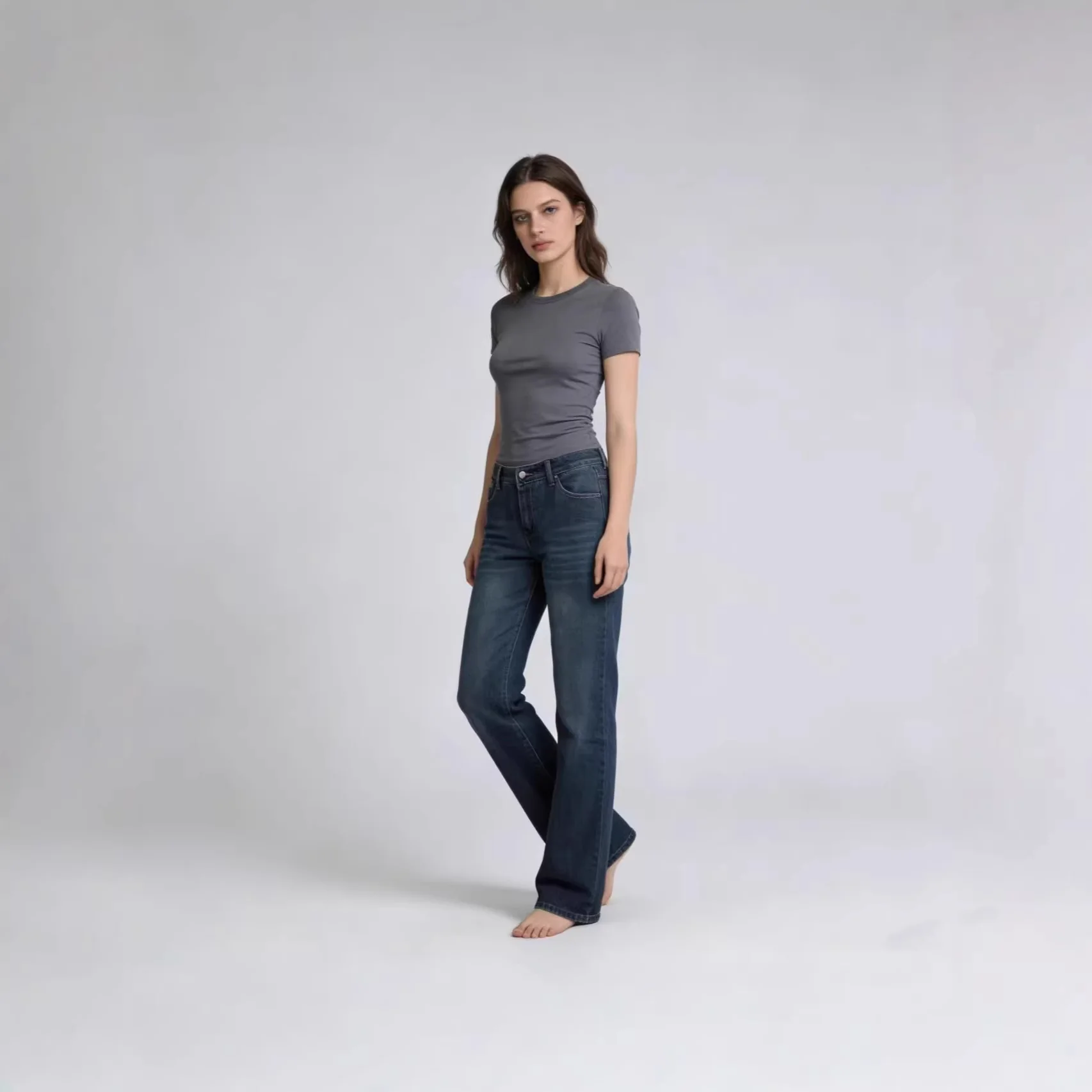 Damen Weite Stretch-Jeans mit High-Waist Passform - Image 2