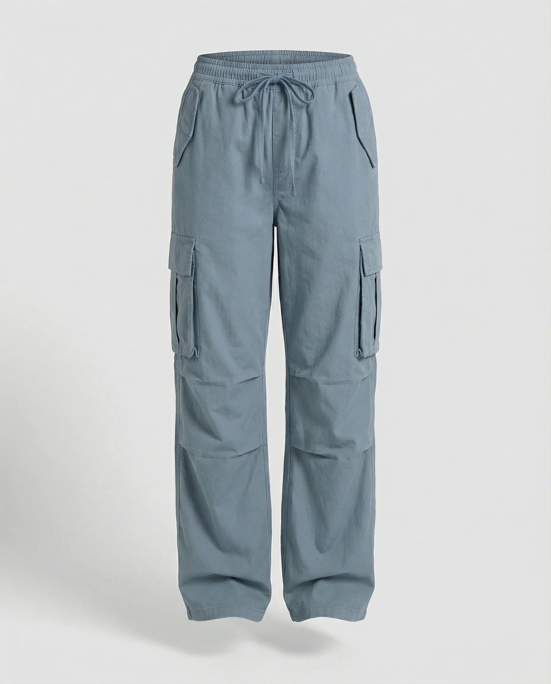 Damen weite Cargo-Hose im Retro-Utility-Stil mit hochgeschnittenem Bund Tunnelzug Mehrfachklappentaschen und verstellbaren Seitenschlaufen Heidi-Mode - Image 5
