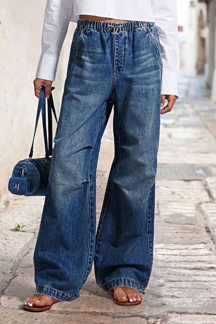 Damen Weite Denim-Hose mit elastischem Bund und lässigem Schnitt Heidi-Mode - Image 6