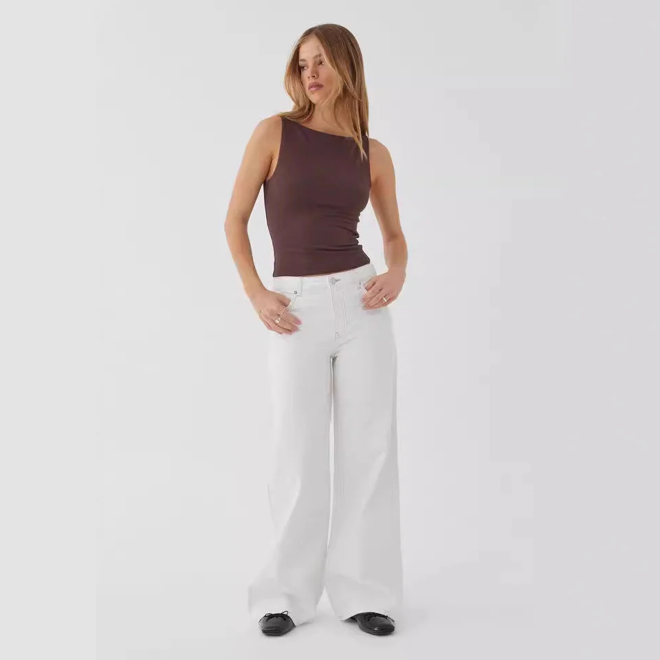 Damen Weite Denim-Jeans mit hohem Bund - Image 3