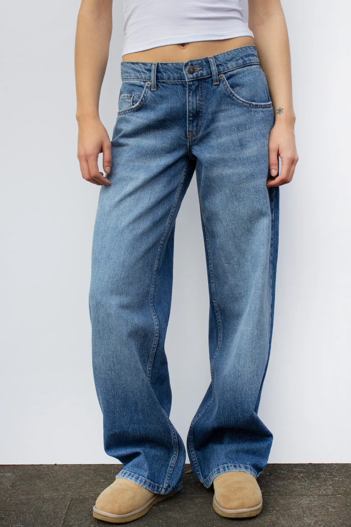 Damen Weite Denim-Jeans mit hohem Bund - Image 6