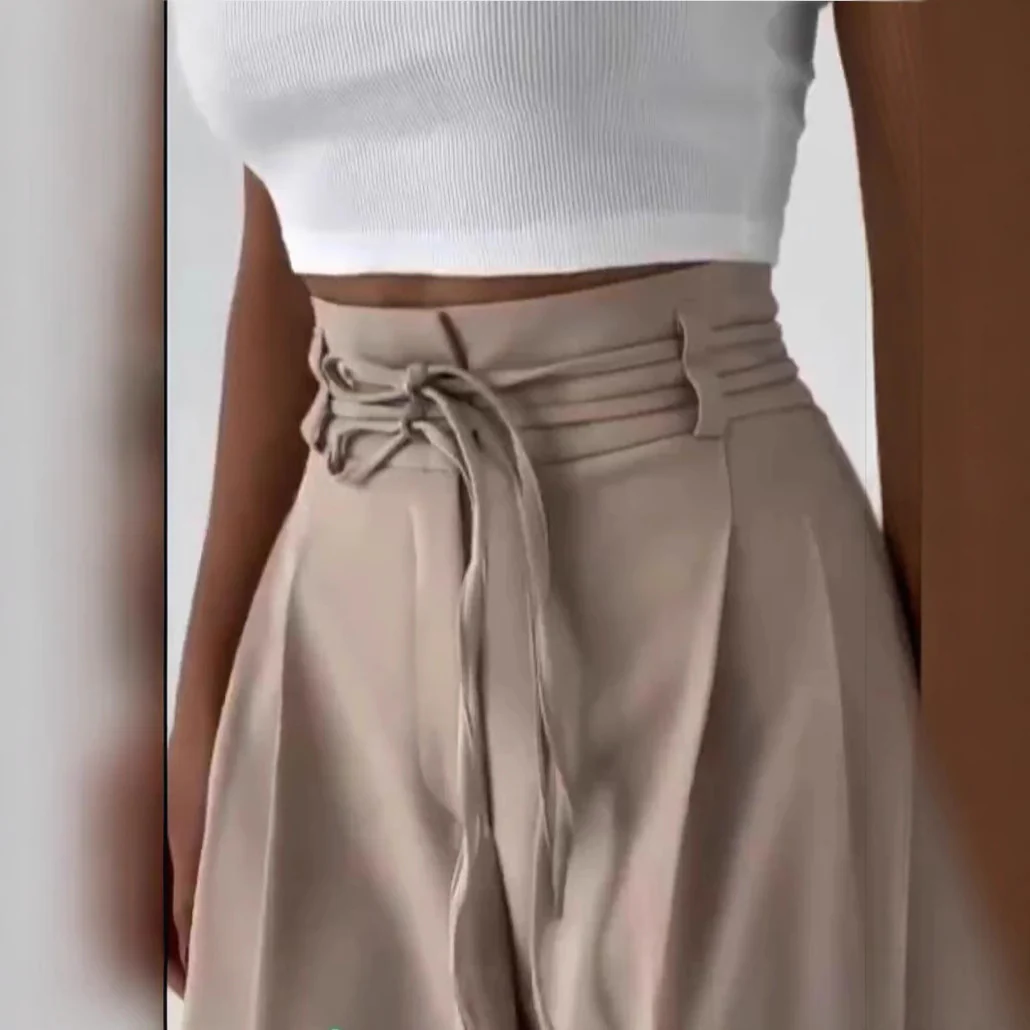 Damen Weite Hochbund-Hose mit raffinierter Drapierung Heidi-Mode - Image 4