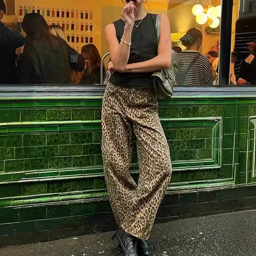 Damen Weite Hose im Leopardenmuster Heidi-Mode - Image 5