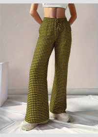 Damen Weite Karohose mit Elastischem Bund und Schickem Schnitt Heidi-Mode - Image 10